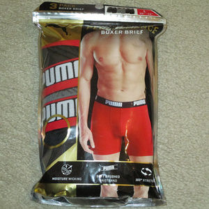 PUMA Mositure Wicking Boxer Briefs 3 Pack Size L